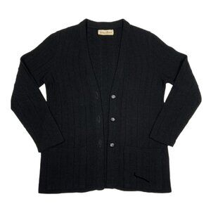 Vintage Neiman-Marcus Black Knit Cardigan Sweater – Union Made USA, Size 10